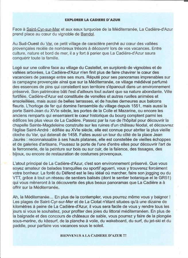 Les Oliviers La Cadiere Kültér fotó